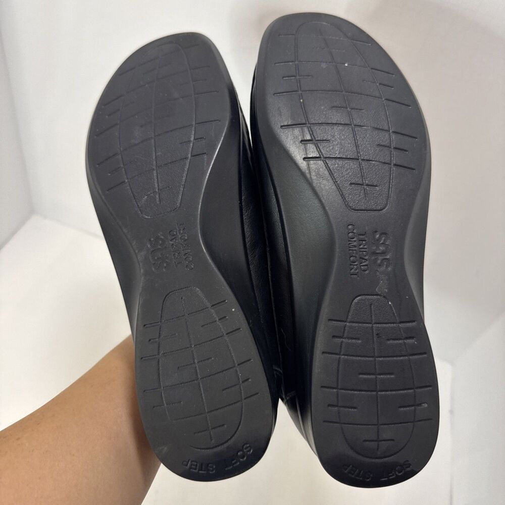SAS Willow Mary Jane Shoe Womens 9.5 M Black Leather T Strap Comfort Loafer - Picture 4 of 8